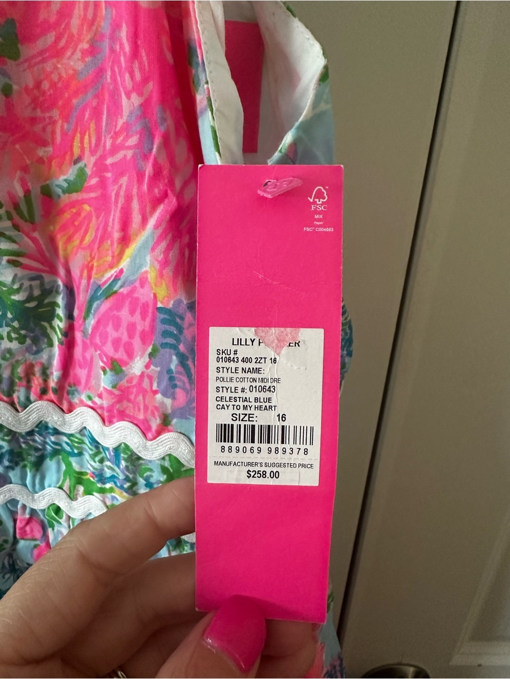 Lilly Pulitzer Pink, Blue and Green Tropical Maxi Dress - Picture 2 of 2